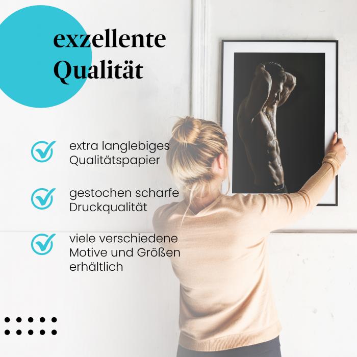 Preview: Mann im Schatten: Schwarz-Weiß-Porträt | Postereck 0816